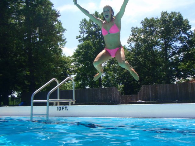 Just a typical day, on my break at the pool. 