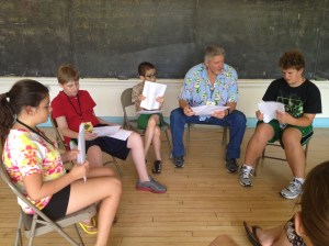Group discussion during the first week of film camp